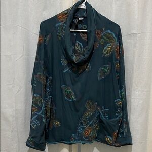 Floral Cowl Neck Tunic Top